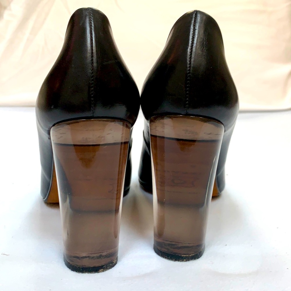 Donald Pliner Bonita black leather & lucite heels